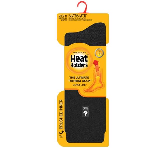 Термоноски мужские Heat Holders ULTRA LITE CARDINAL р 39-45, black UTMHH101BLK