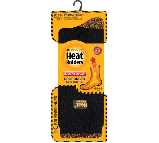 Термоноски мужские Heat Holders WORKFORCE р 37-42, black BSLHH80G1BLK