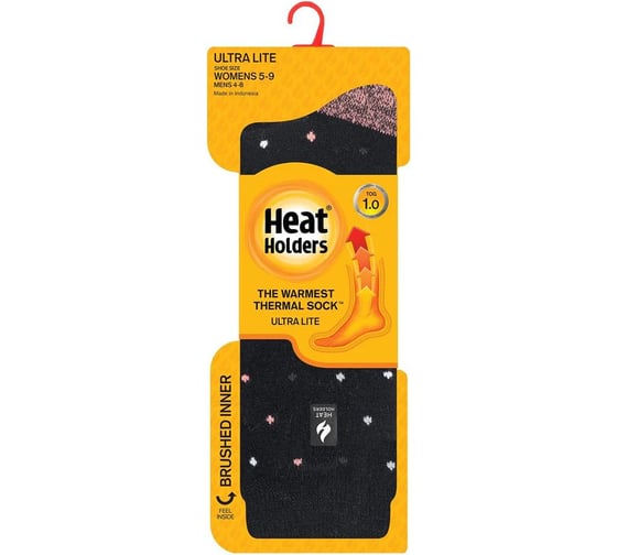Термоноски женские Heat Holders ULTRA LITE BERRY, 37-42, black UTLHH202G1BLK