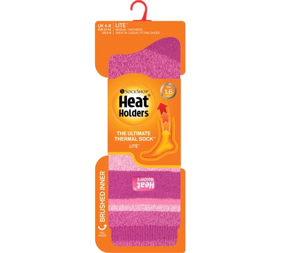 Женские термоноски Heat Holders LITE, 37-42, pink/cerise stripe LTLHH555PNK