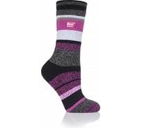 Женские термоноски Heat Holders LITE, 37-42, black/raspberry stripe LTLHH555BLK