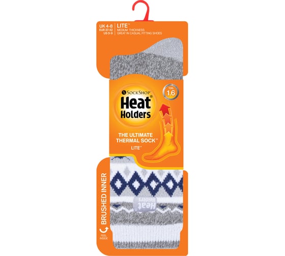 Женские термоноски Heat Holders LITE, 37-42, mid grey/light grey nordic LTLHH557GRY