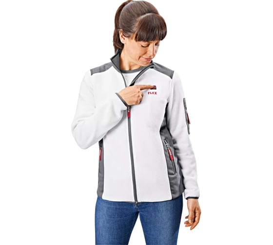 Аккумуляторная кофта с подогревом (женская) FLEX TF White 10.8/18.0 M Lady 512079
