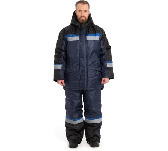 Костюм утепленный РАССО Градус куртка+полукомбинезон, оксфорд, синий/черный/василек, р.72-74/194-200 76141 (72/194) 1