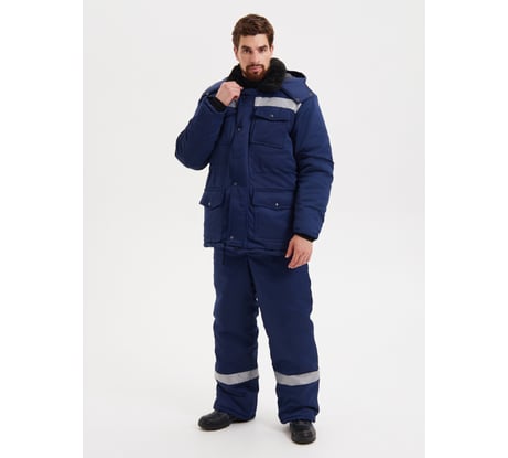 Костюм РАССО "Мастер Плюс" утепленный т/син. (куртка+п/к), тк. смесовая, с СОП, р.48-50/170-176 01709 (48/170)