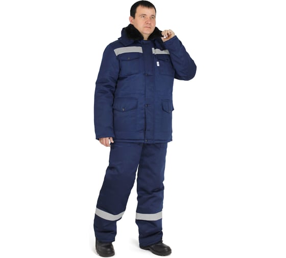 Костюм РАССО "Мастер Плюс" утепленный т/син. (куртка+п/к), тк. смесовая, с СОП, р.64-66/170-176 01709 (64/170) 1