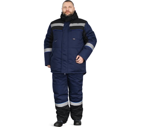 Костюм утепленный РАССО "Система" куртка+п/к, тк.смес.240, цв.т.СИН/черн/вас, р.48-50/182-188 77329 (48/182) 1