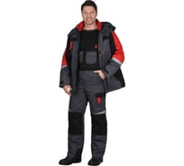 Костюм зимний СИРИУС "Фаворит-Мега" куртка дл. п/к.темно-серый, черный, красный СОП р.104-108/170-176 (ЧЗ) 65021