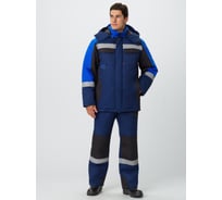 Зимний костюм Вектрон-2 СОП, ткань Смесовая 240, полукомбинезон, темно-синий/черный/васильковый, 56-58; 170-176 Факел 87474772.004