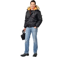 Куртка СИРИУС "Аляска"-Р мужская укороченная чёрная р. 88-92/170-176 (ЧЗ) 91933-р