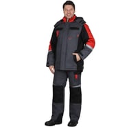 Костюм СИРИУС "Фаворит-Мега":зимний куртка дл. п/к.т-серый с чер. и красн.и СОП р. 88-92/182-188 (ЧЗ) 55940