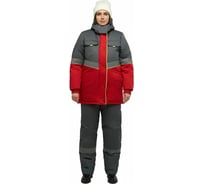 Костюм женский утеплённый Уралспецзащита Северная широта куртка + полукомбинезон цвет красный/серый 72-74/158-164 з43-кпк-жен-кр-72-158