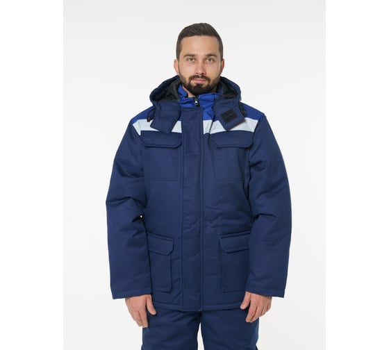 Куртка мужская зимняя Эпицентр Кур703 ткань Твил, цвет темно-синий с васильковым 56-58/182-188 Кур703СиВсВсТВС Кур703.СВТС,4610375929217 1