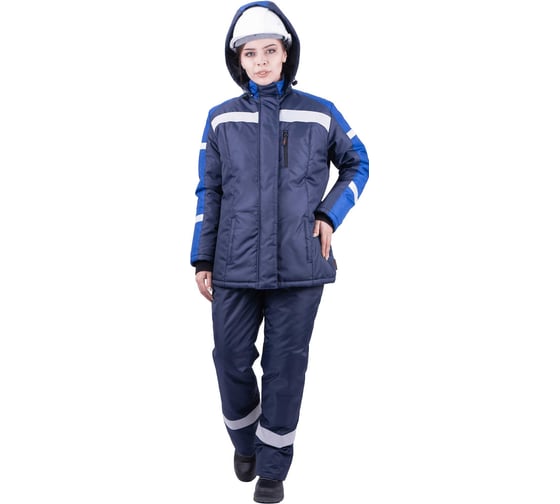 Костюм ГК Спецобъединение РОУД зимний, т/синий-василек, женский (128-132, 158-164), компл, Кос 227/ Кос 227/128/158 1