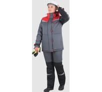 Костюм ГК Спецобъединение КМ-10 ЛЮКС зимний, серый-черный-красный, женский (80-84, 158-164), компл, Кос 698/80/158