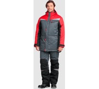 Костюм ГК Спецобъединение КМ-10 ЛЮКС зимний, серый-черный-красный (120-124, 158-164), компл, Кос 465/120/158