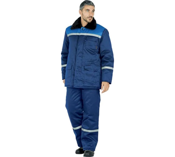 Куртка ГК Спецобъединение мужская утеплённая, цвет темно-синий/василёк (120-124, 158-164) Кур 311/120/158 1