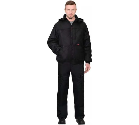 Куртка СИРИУС ПРАГА-Люкс-Р мужская, короткая с капюшоном, черная, р 96-100/170-176 134730-р 1