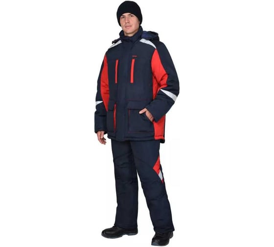 Костюм СИРИУС САТУРН зимний, куртка, брюки темно-синий с красным и СОП 50 мм, р 96-100/170-176 43558 1