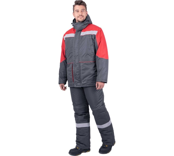 Костюм ГК Спецобъединение ЕНИСЕЙ зимний, серый-красный (104-108, 158-164), компл, Кос 689/104/158 1