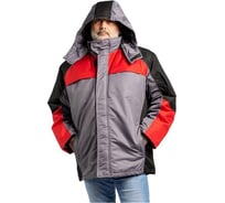 Утепленная мужская куртка Ф Реут серый/красный, р.96-100, рост 170-176 310-106-4