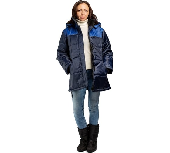 Женская утепленная куртка Ф Илекса темно-синяя/василек, р.104-108, рост 170-176 410-20-5 1