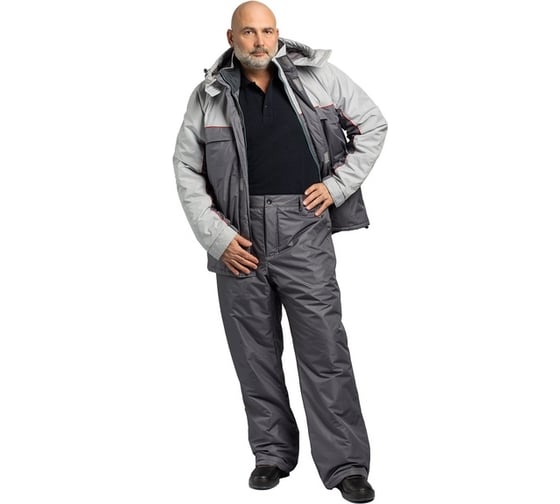 Мужские утепленные брюки Ф серые, р. 128-132, рост 182-188 321-01-17 1