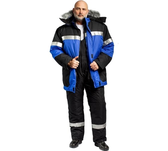 Мужской утепленный костюм Ф Полярник, р.128-132, рост 158-164, черный 310-47/128-15 1