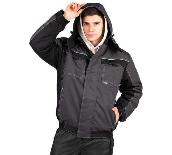 Куртка ООО ГУП Бисер Зенит утепленный серый/черный /белый 88-92/170-176 4660391466258 1