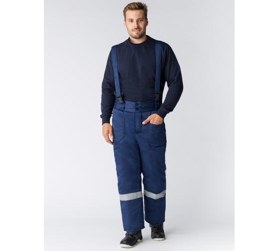Зимние брюки с бретелями Факел Труженик СОП, темно-синий, р. 48-50, рост 170-176 87469421.003 1