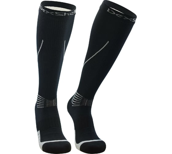 Водонепроницаемые носки DexShell Mudder M/39-42, черные с серыми полосками DS635GRYM