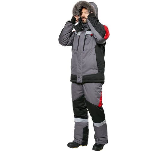 Костюм Эксперт Спецодежда Памир-Норд серый/черный/кр, р. 48-50, рост 170-176 6446000061841 1