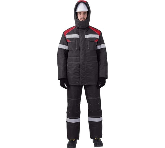 Костюм ГК Спецобъединение СТАРАТЕЛЬ зимний, серый-красный (80-84, 158-164), компл, Кос 203/80/158