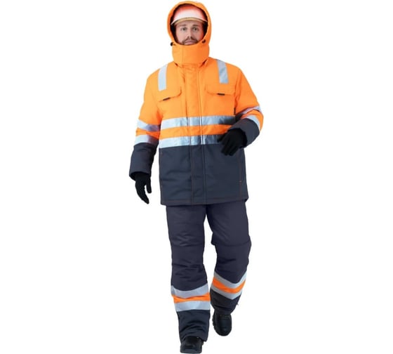 Костюм ГК Спецобъединение РЕФЛЕКТ-2 зимний, Со - 3-й класс защиты, Тн - 4-й класс защ, флуоресцентный оранжевый-серый (128-132, 194-200), компл, Кос 771/128/194 1