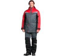 Костюм ГК Спецобъединение КМ-10 ЛЮКС зимний, серый-черный-красный (136-140, 182-188), компл, Кос 465/136/182