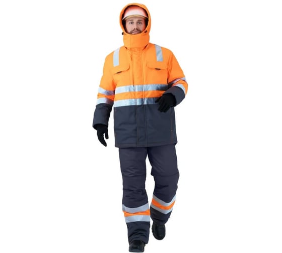 Костюм ГК Спецобъединение РЕФЛЕКТ-2 зимний, Со - 3-й класс защиты, Тн - 4-й класс защ, флуоресцентный оранжевый-серый (136-140, 194-200), компл, Кос 771/136/194 1