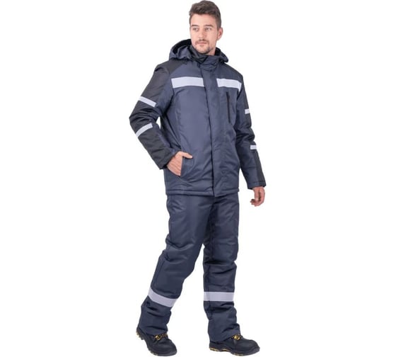 Костюм ГК Спецобъединение РОУД зимний, т.серый-черный (136-140, 182-188), компл, Кос 491/136/182 1