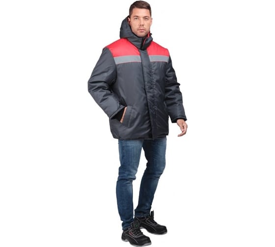 Куртка зимняя ГК Спецобъединение РАЙТ темно-серый/красный (112-116, 206-212), шт, Кур 317/112/206 1