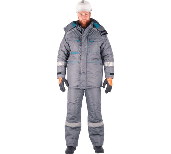 Костюм зимний ГК Спецобъединение Галактика, серый-бирюза, размер 128-132, рост 158-164, комплект Кос 310/128/158