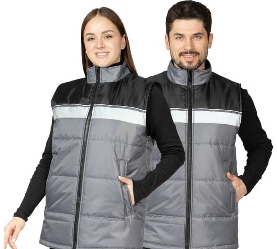 Жилет утеплённый Прабо Свирь, тёмно-серый/чёрный, 96–100 (48) 75292