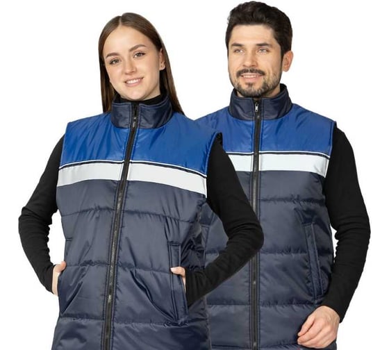 Жилет утеплённый Прабо Свирь, тёмно-синий/василёк, 96–100 (48), 75267