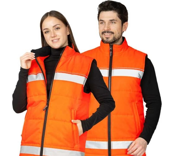 Жилет утеплённый Прабо Хайвиз, оранжевый, 104–108 (52), 75899