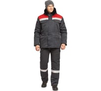 Костюм мужской утепленный Прабо Мастерок 2, серый/красный 128-132/182-188 (64/5) 17172