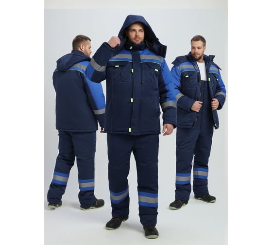 Костюм зимний ФАКЕЛ 87490440 Бивек-2 СОП (тк.Смесовая,210) пк, т.синий/васильковый/лимонный 87490440.016