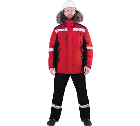 Куртка зимняя iForm ХАЙ-ТЕК SAFETY, красный-черный, 128-132, 194-200 Кур 215/128/194