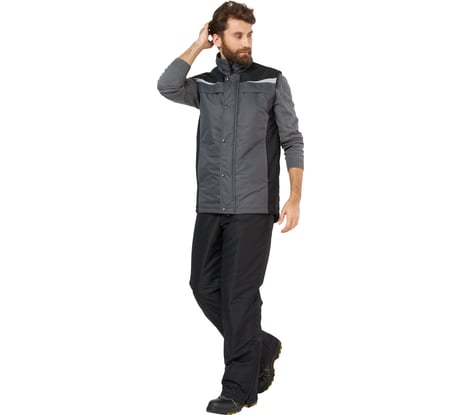 Жилет Эксперт Спецодежда Дэлф серый/черный р. 56-58, рост 182-188 6446000025911