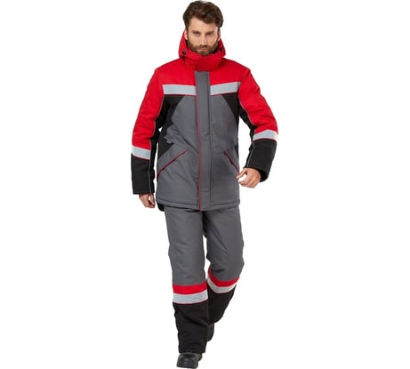 Костюм Эксперт Спецодежда Памир, серый/черный/красный, р.44-46, рост 182-188 6446000046718