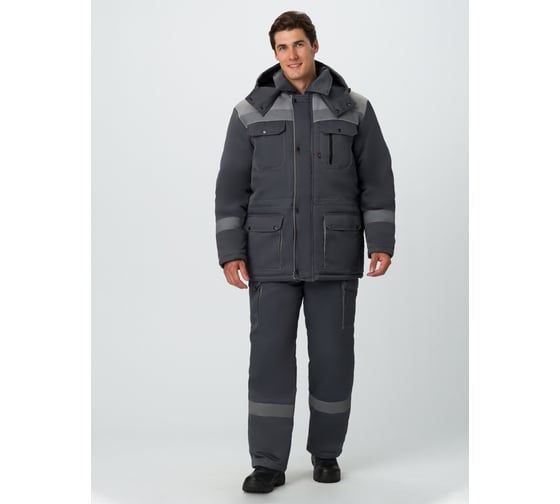 Зимний костюм с полукомбинезоном Факел Титан, темно-серый/светло-серый, 68-70, 170-176 87476479.013 1