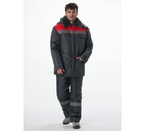 Зимний костюм с полукомбинезоном Факел Труженик-Ультра-2, темно-серый/красный, 64-66, 182-188 87474868.012