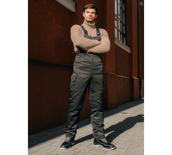 Полукомбинезон ООО ГУП Бисер Ветер MIX BLACK утепленный, черный, р-р 56-58 рост 170-176 4640100807664 1